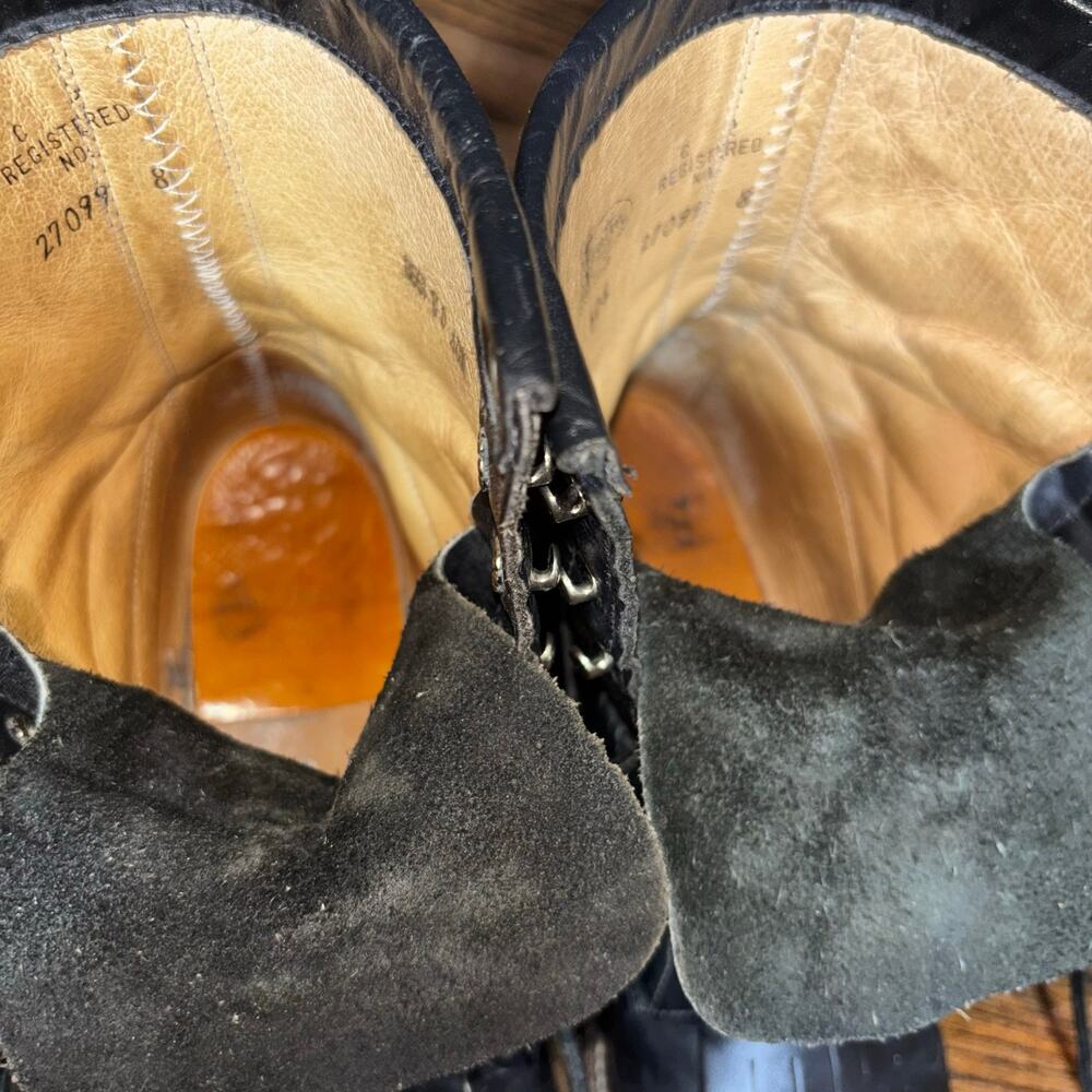 Vintage Justin Lace Up Roper Boots Women’s 8.5B Black Leather Kiltie USA Western - Picture 7 of 8